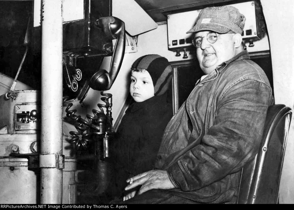 PRR Engineman & Grandson, c. 1962